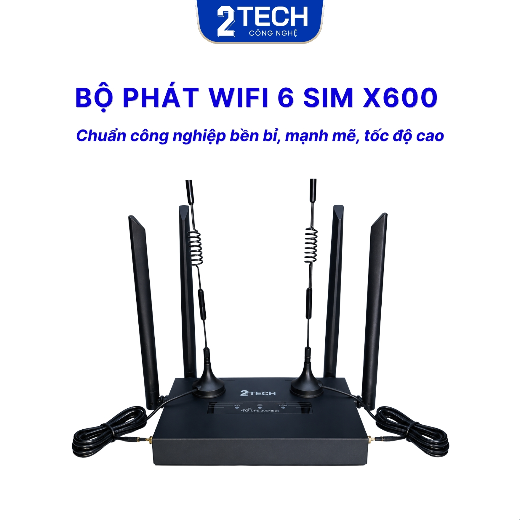 Bộ Phát Wifi 6 Sim X600, Data 4G Công Nghiệp, Vỏ Kim Loại, Ăng Ten SMA