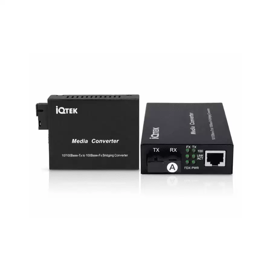 [IQ-1F1E- AB] Bộ Chuyển Đổi Quang Điện, Converter 1 sợi quang IQTEK 1F1E-AB 100Mbps 25km Cao cấp